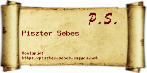 Piszter Sebes névjegykártya